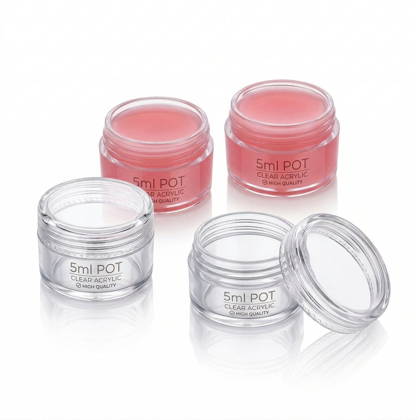 doorzichtige acryl cosmeticapotjes
