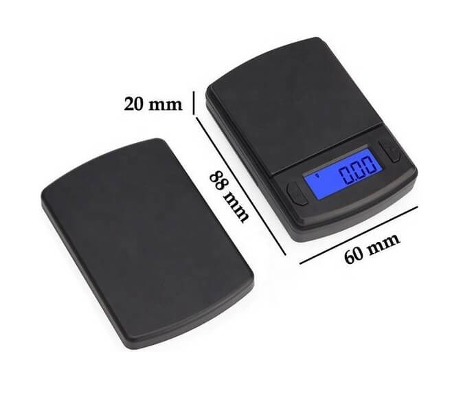 Mini precisie weegschaal 0,01g tot 100g met compacte afmetingen