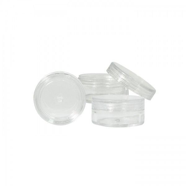 Plastic potje met schroefdeksel 10 ml groter formaat transparant